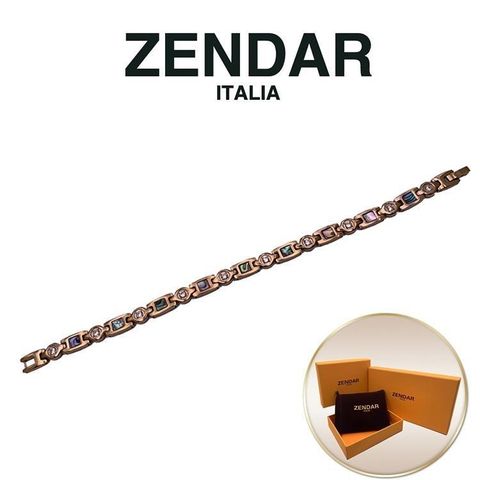 【南紡購物中心】 ZENDAR 4顆純鍺 健康鈦鍺白鋼玫瑰金磁石手鍊(M號 21851)