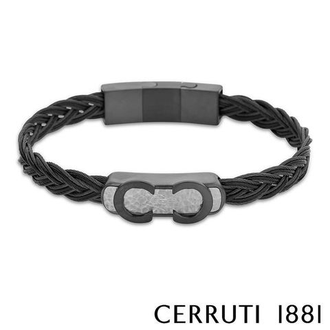 Cerruti 1881 【南紡購物中心】 限量2折 經典編織不銹鋼扣手環 全新專櫃展示品(CB0404)