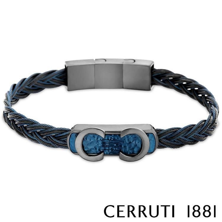 Cerruti 1881 【南紡購物中心】 限量2折 經典編織不銹鋼扣手環 全新專櫃展示品(CB0403)