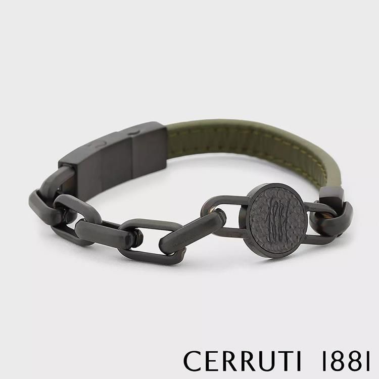 Cerruti 1881 【南紡購物中心】 限量2折 經典不鏽鋼皮革手環 全新專櫃展示品(CB6204)