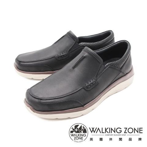 【南紡購物中心】 WALKING ZONE(男) 簡約樂福鞋 莫卡辛男鞋-黑 (另有棕)
