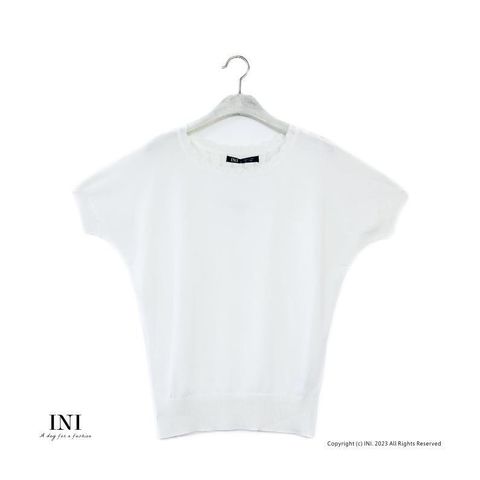 【南紡購物中心】 【INI】優雅質感、專櫃細膩色紗針織上衣．白色