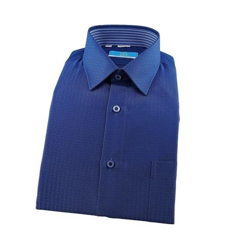 【南紡購物中心】 【襯衫工房】長袖襯衫-深藍色底螢光藍點點