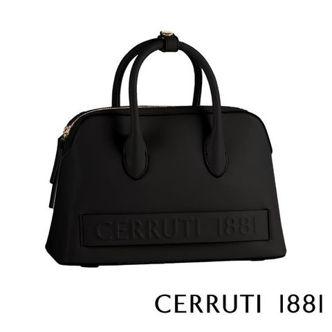 Calf 小牛 【南紡購物中心】 【Cerruti 1881】頂級義大利皮手提包 SPEARS系列(黑色 CEBA04263M)