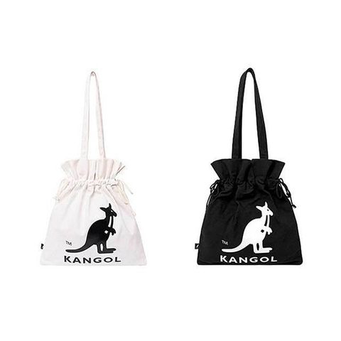 KANGOL 【南紡購物中心】  水桶包購物袋大容量可A4資料夾束口型主袋進口防水尼龍布材質