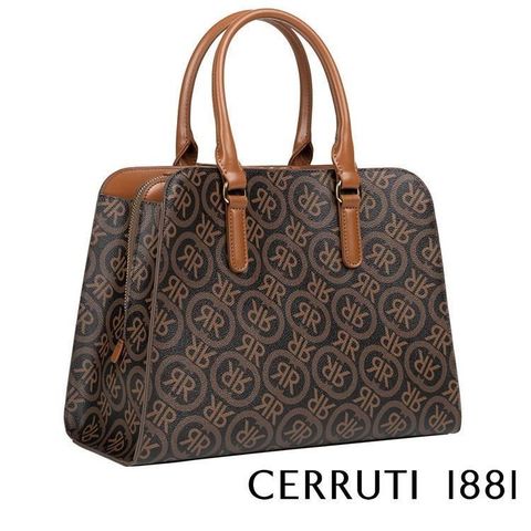 Cerruti 1881 限量2折 義大利頂級皮革手提包 全新專櫃展示品(黑色 5787M)