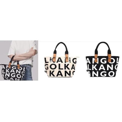 【南紡購物中心】 KANGOL 手提包小容量防水帆布+皮革材質手提隨身袋