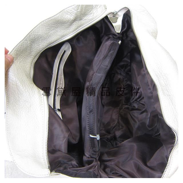 雪黛屋 【南紡購物中心】 ITALI DUCK 水餃包超大容量可A4資夾內二隔層台灣製造100%進口軟質牛皮革