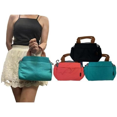 手提包小容量三主袋+外袋共五層防水尼龍布附長背帶