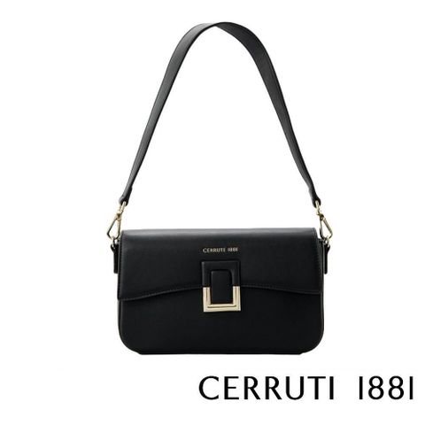 Cerruti 1881 限量2折 義大利頂級肩背包斜背包 全新專櫃展示品(黑色 6635P)