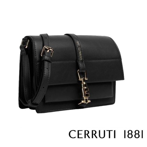 Cerruti 1881 限量2折 義大利頂級肩背包斜背包 全新專櫃展示品(黑色 6623P)