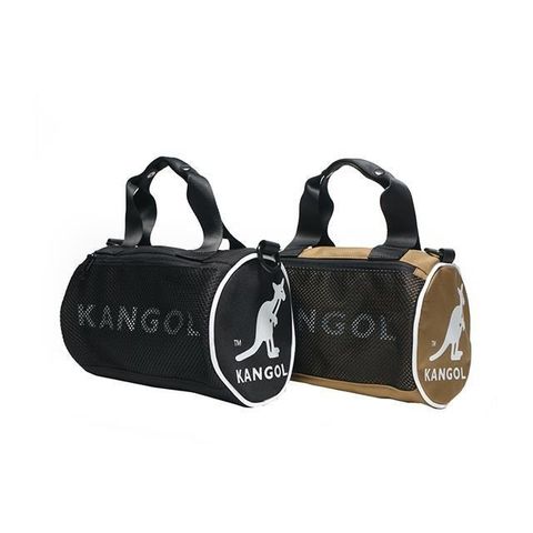 KANGOL 【南紡購物中心】  圓筒斜側包小容量主袋+外袋共二層進口防水尼龍布材質