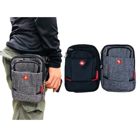 【南紡購物中心】 SPYWALK 腰掛包中容量二主袋+外袋共四層6吋手機適用防水尼龍布