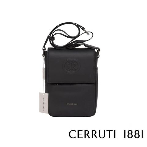 Cerruti 1881 【南紡購物中心】 限量2折 頂級小牛皮肩背包 全新專櫃展示品(黑色5602M)