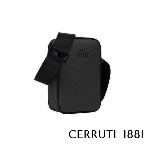 Cerruti 1881 【南紡購物中心】 限量2折 頂級小牛皮肩背包 全新專櫃展示品(黑色5761M)