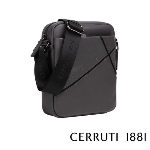 【南紡購物中心】 【Cerruti 1881】限量2折 頂級小牛皮側背包肩背包 全新專櫃展示品(灰6256M)
