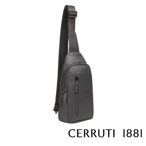 Cerruti 1881 【南紡購物中心】 限量2折 頂級小牛皮斜肩包 全新專櫃展示品(灰色 5150M)