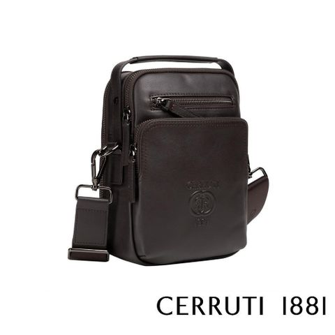 Cerruti 1881 限量2折 頂級小牛皮肩背包斜背包 全新專櫃展示品(5148MBW)