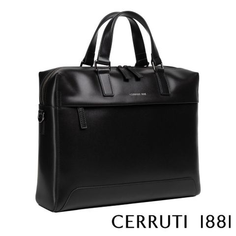 【Cerruti 1881】限量2折 義大利頂級小牛皮公事包肩背包 全新專櫃展示品(6762M)