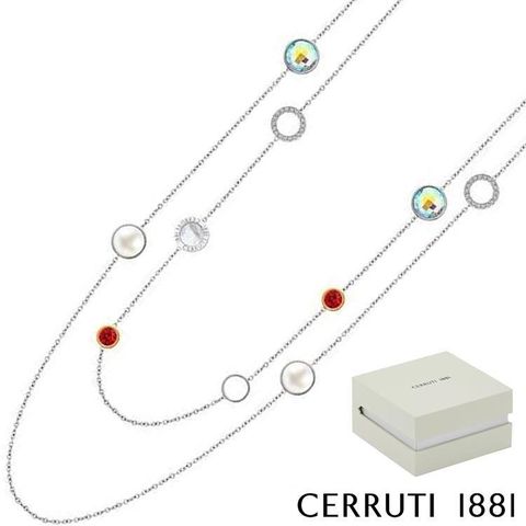 Cerruti 1881 【南紡購物中心】 限量2折 經典水晶CRJ項鍊 全新專櫃展示品(N099SN)