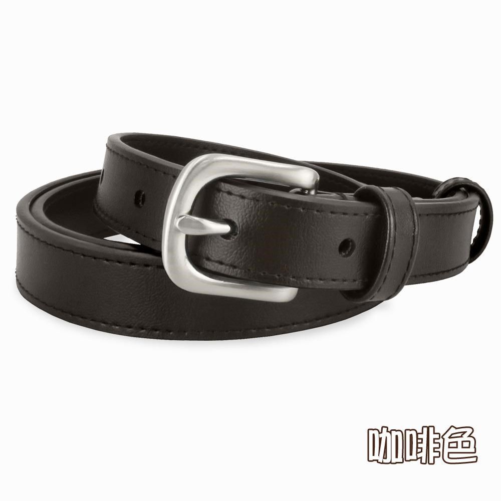CH-BELT 銓丞皮帶 細版魅力女帶 流行百搭女生腰帶皮帶(黑/咖)