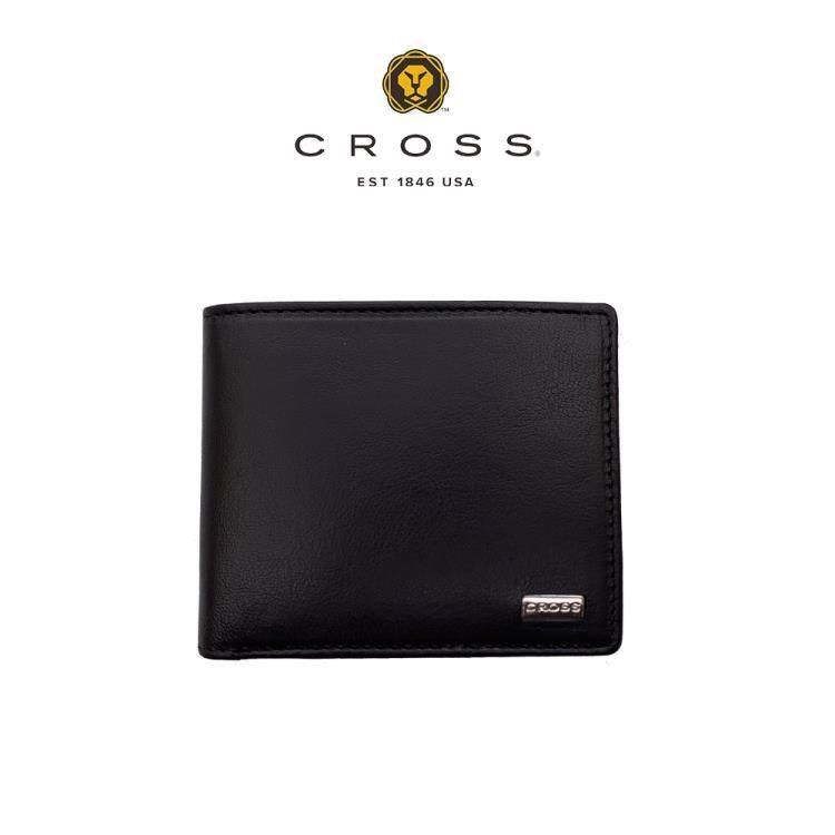 CROSS 高仕 【南紡購物中心】 限量2折 頂級NAPPA小牛皮8卡皮夾 艾維斯系列 (黑色 全新專櫃展示品)
