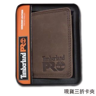 【Timberland】男皮夾 短夾 三折 PRO款 牛皮夾 品牌盒裝／咖