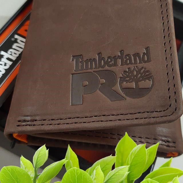 Timberland 【南紡購物中心】 男皮夾 短夾 三折 PRO款 牛皮夾 品牌盒裝咖