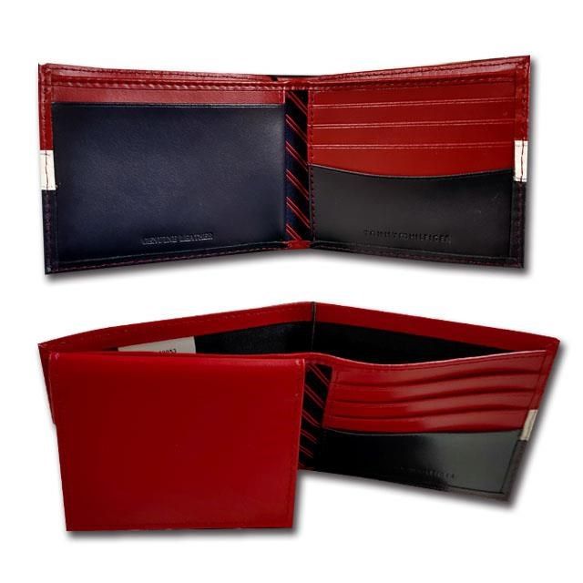 Tommy Hilfiger 男皮夾 牛皮夾 三彩皮面設計+Logo 品牌盒裝 三色