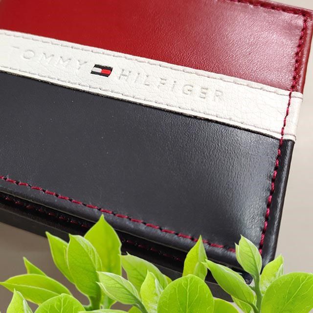 Tommy Hilfiger 男皮夾 牛皮夾 三彩皮面設計+Logo 品牌盒裝 三色