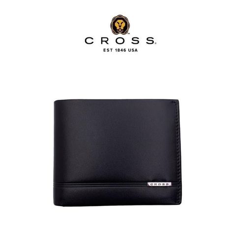 【南紡購物中心】 CROSS 限量2折 頂級義大利小牛皮9卡皮夾 洛非諾系列 全新專櫃展示品-黑色