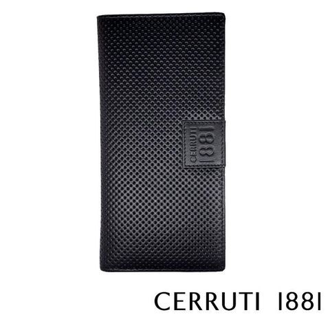 【南紡購物中心】 【Cerruti 1881】頂級義大利小牛皮12卡長夾 KLAUS系列(黑色 CEPU05541M)