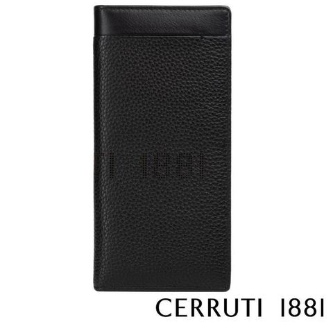 Calf 小牛 【南紡購物中心】 【Cerruti 1881】頂級義大利皮12卡長夾 JULIAN系列(黑色 CEPU05547M)