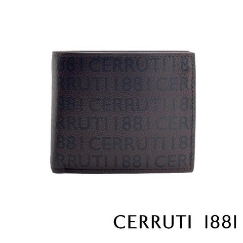 Cerruti 1881 【南紡購物中心】 頂級義大利小牛皮8卡短夾 ROMAN系列(咖啡色 CEPU05033M)