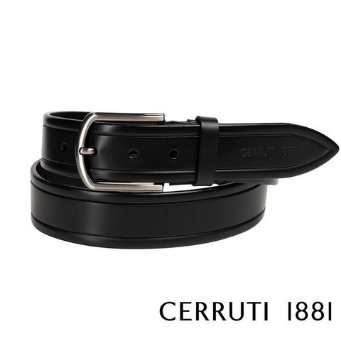 Cerruti 1881 【南紡購物中心】 頂級義大利小牛皮皮帶(黑色 CECU06072M)