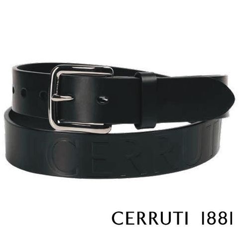 【南紡購物中心】 【Cerruti 1881】頂級義大利小牛皮皮帶(黑色 CECU06064M)