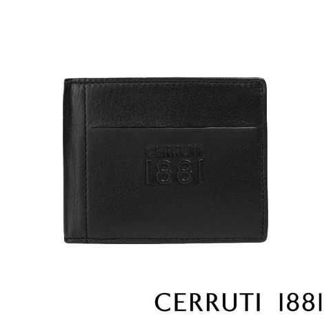 Cerruti 1881 【南紡購物中心】 限量2折 頂級義大利小牛皮4卡零錢袋短夾 全新專櫃展示品(5714M)