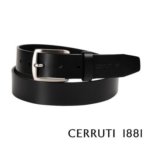 【南紡購物中心】 【Cerruti 1881】頂級義大利小牛皮皮帶(黑色 CECU06069M)