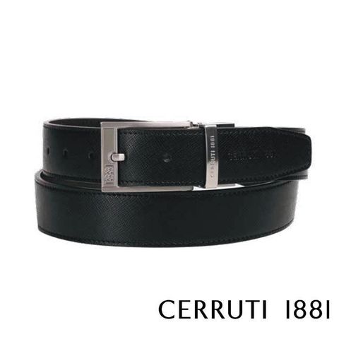 Cerruti 1881 【南紡購物中心】 頂級義大利小牛皮皮帶(黑色 CECT06158M)