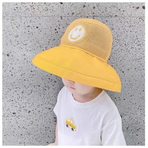 MGSHOP可愛兒童透氣遮陽帽 漁夫帽 防曬帽(笑臉款)