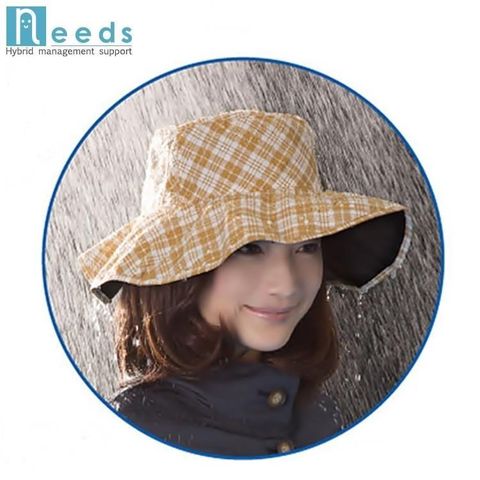 日本NEEDS寬帽簷11cm折疊正反兩面帽抗UV帽防水帽子673037防雨帽(亦可作防曬遮陽帽)