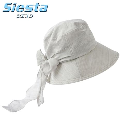 【南紡購物中心】 日本製造製Siesta後簾大蝴蝶結造型淑女帽抗UV紫外線防曬遮陽帽130881