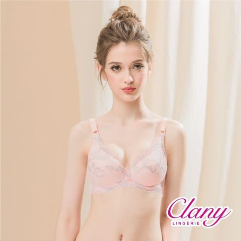 Clany 可蘭霓 台灣製微乳排汗透氣超舒適C-F 加大下圍全罩杯內衣 粉色 6958-31