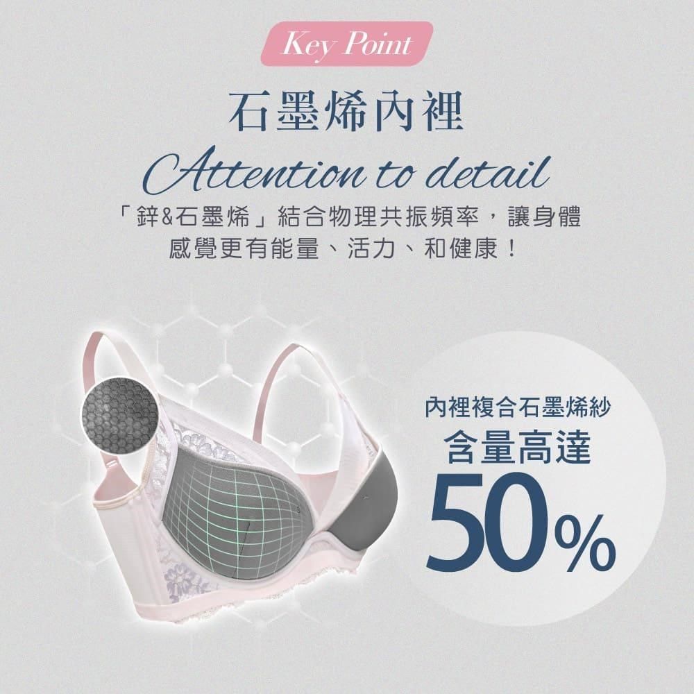 Clany 可蘭霓 MIT石墨烯軟鋼圈集中包覆BC罩杯不空杯蕾絲內衣 粉 8057-31