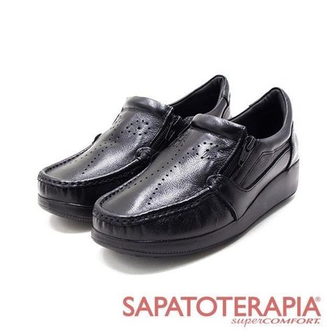 【南紡購物中心】 SAPATOTERAPIA(女)雙拉鍊直套厚底休閒鞋 女鞋-黑