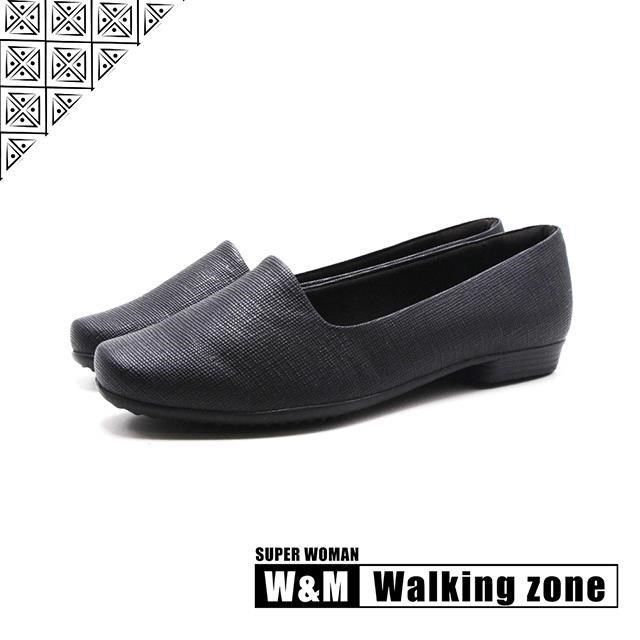 WALKING ZONE 【南紡購物中心】  SUPER WOMAN系列 Ballets平底鞋 女鞋-格黑