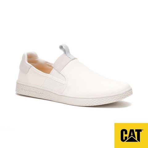 【南紡購物中心】 CAT Pause Slip on 帆布街頭休閒鞋 女鞋-白