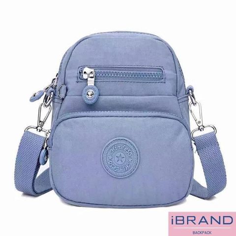 iBrand 輕盈防潑水尼龍小巧側斜背包 -淺紫色 MDS-8641