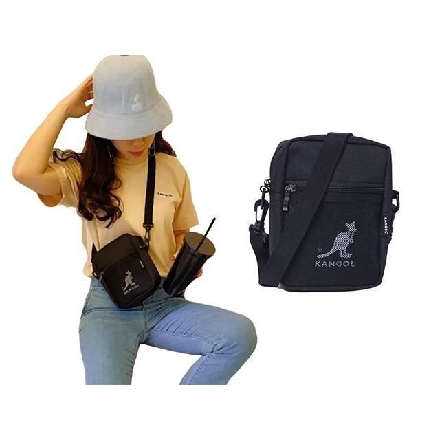 KANGOL 【南紡購物中心】  斜背包小容量主袋+外袋共二層進口防水尼龍布中性款
