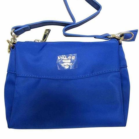 Volee 肩背水餃包進口水晶布+100%牛皮革可手提肩背斜側背